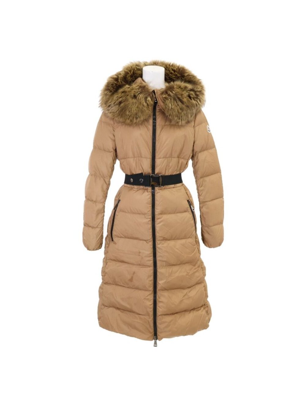 Moncler Boucage Bocajo Belted Faux Fur Hoodie Down